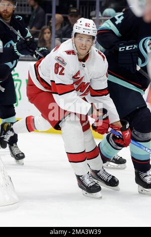 Carolina Hurricanes Center Jesperi Kotkaniemi (82) Reacts As New Jersey ...