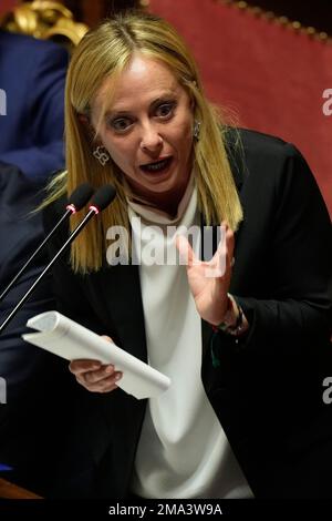 Italian Premier, Giorgia Meloni, Delivers Her Speech During The ...