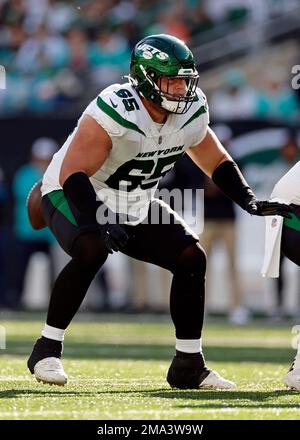 New York Jets guard Nate Herbig (71) walks off the field after an