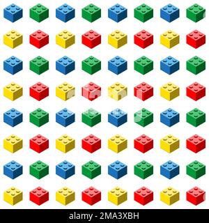 Seamless pattern toy blocks on a white background Stock Vector