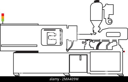 electric or hydraulic injection molding machine icon. vector ...