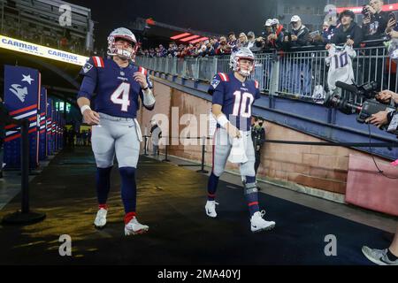 New England Patriots quarterback Mac Jones (10) during an NFL football games,  Sunday, Nov. 6, 2022, in Foxborough, Mass. (AP Photo/Charles Krupa Stock  Photo - Alamy