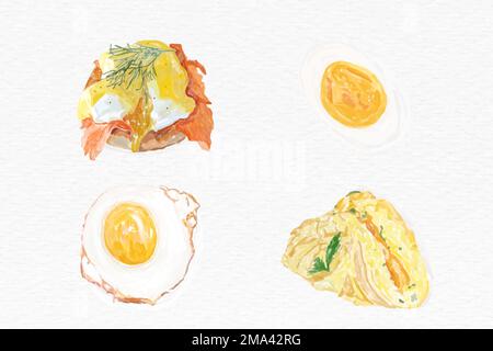 Healthy egg breakfast vector set Stock Vector