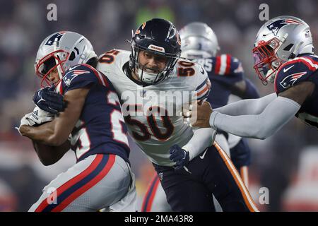 Chicago Bears linebacker Sterling Weatherford (50) walks off the