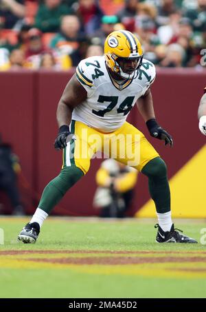 Green Bay Packers center Josh Myers (71) plays against the Detroit Lions  during an NFL football game in Detroit, Sunday, Nov. 6, 2022. (AP  Photo/Paul Sancya Stock Photo - Alamy