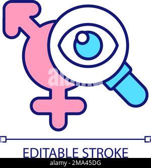 Researching transgenders community RGB color icon Stock Vector