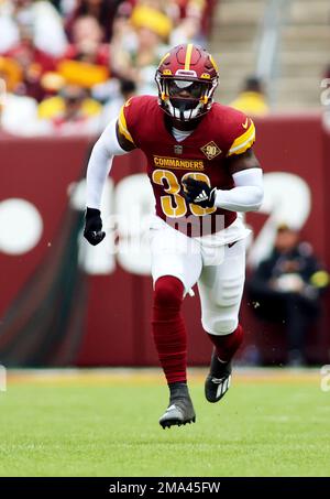 Washington Commanders safety Jeremy Reaves (39) runs during an NFL football  game against the Dallas Cowboys, Sunday, January 8, 2023 in Landover. (AP  Photo/Daniel Kucin Jr Stock Photo - Alamy