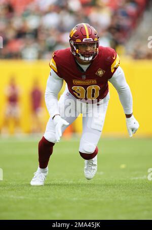 August 26th 2023: Washington Commanders defensive end Montez Sweat (90)  warms up before the NFL game between the Cincinnati Bengals and the Washington  Commanders in Landover, MD. Reggie Hildred/CSM (Credit Image: ©