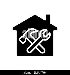 Repair and maintenance black glyph icon Stock Vector