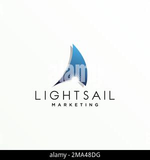 Simple and unique Boat sail or lightsail image graphic icon logo design abstract concept vector stock. used as a symbol related to sea or sailor Stock Vector