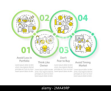 Investment tips circle infographic template Stock Vector