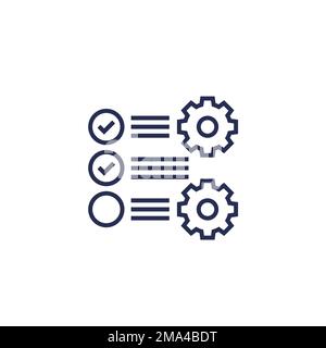 check list and gears icon, project execution Stock Vector