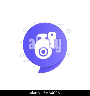 access to ip camera, cctv icon for web Stock Vector