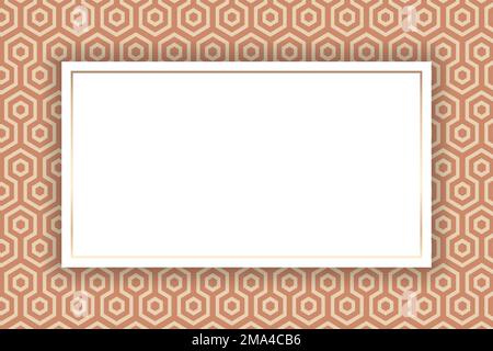 Gold frame on an orange Kikko Japanese seamless pattern vector Stock Vector