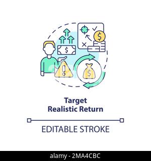 Target realistic return concept icon Stock Vector