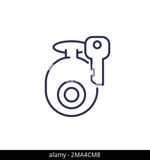 access to ip camera or cctv line icon Stock Vector