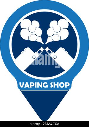 Vaping shop logo.vector illustration template design Stock Vector