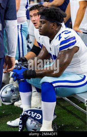 Dallas Cowboys offensive tackle Tyler Smith (73) provides protection from  Houston Texans defensive end Mario Addison (97) during the NFL Football  Game Stock Photo - Alamy