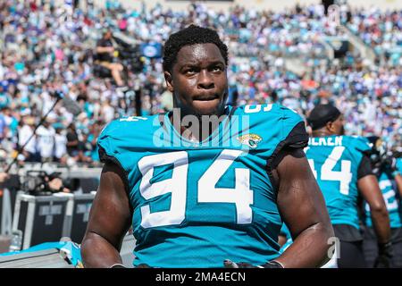 Jacksonville Jaguars defensive tackle Folorunso Fatukasi (94) during the  first half of an NFL football game against the Detroit Lions, Sunday, Dec.  4, 2022, in Detroit. (AP Photo/Duane Burleson Stock Photo - Alamy