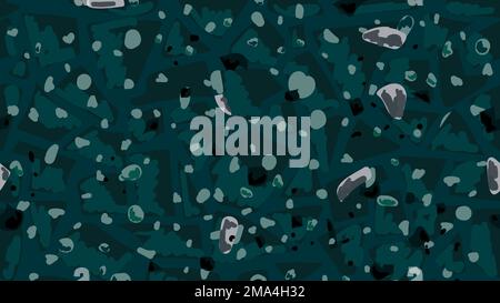 Terrazzo seamless pattern background vector in emerald green Stock Vector