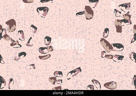 Terrazzo seamless pattern background vector in pink Stock Vector