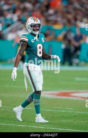 August 19, 2023: Miami Dolphins safety Jevon Holland (8) during a preseason  game between the Miami Dolphins and the Houston Texans in Houston, TX.  Trask Smith/CSM Stock Photo - Alamy