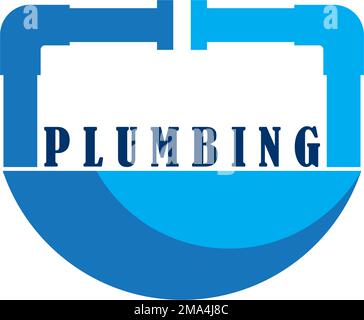 Plumbing logo. vector illustration template design Stock Vector