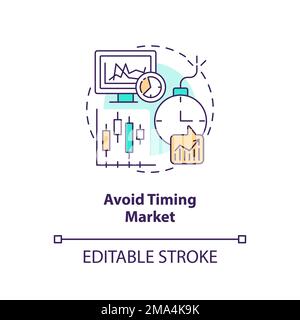 Avoid timing market concept icon Stock Vector