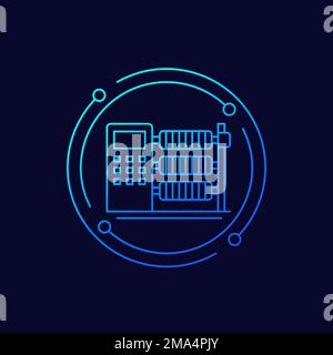 textile production line icon, vector Stock Vector
