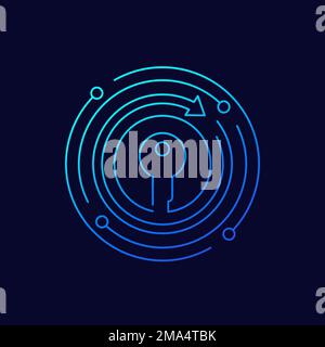 change key linear icon for web and apps Stock Vector