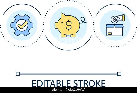 Money savings loop concept icon Stock Vector