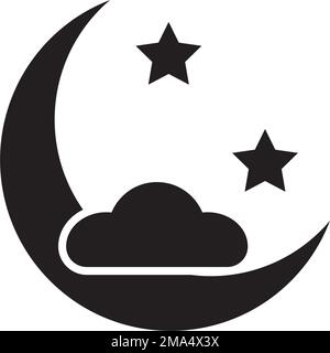 star moon icon shrouded in clouds, vector illustration template design. Stock Vector