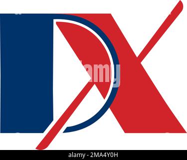 DX letter logo. vector illustration template design. Stock Vector