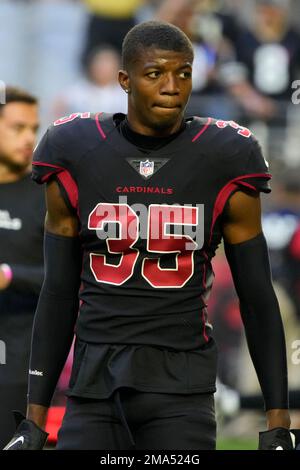 Arizona Cardinals cornerback Christian Matthew (35) warms up before an NFL  football game against the New Orleans Saints, Thursday, Oct. 20, 2022, in  Glendale, Ariz. (AP Photo/Rick Scuteri Stock Photo - Alamy