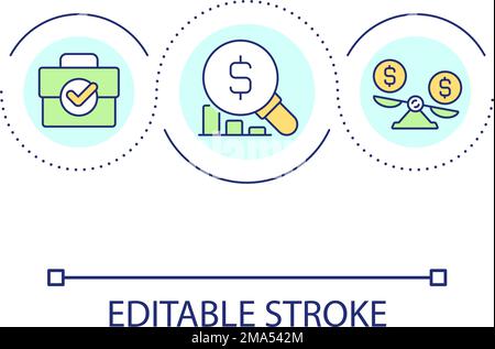 Financial analytics loop concept icon Stock Vector