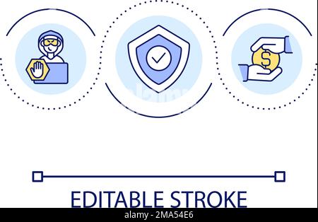 Fraud prevention loop concept icon Stock Vector