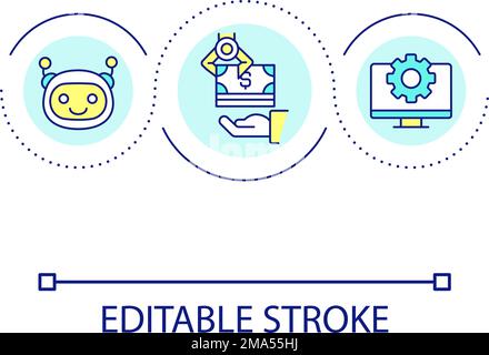 Automated financial management loop concept icon Stock Vector