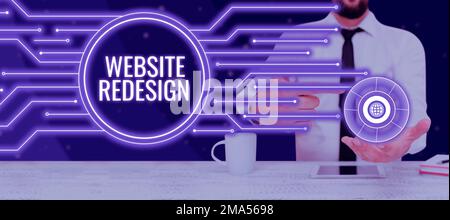 Handwriting text Website Redesign. Concept meaning modernize improver or evamp your website's look and feel Stock Photo