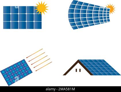 solar power vector icon. illustration logo template Stock Vector