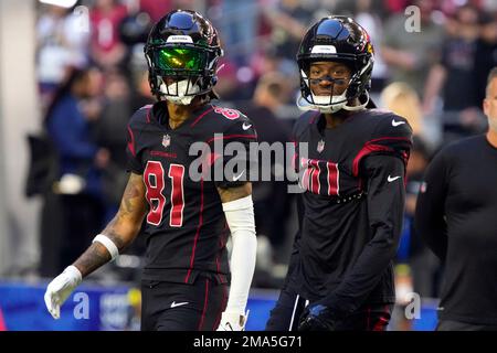 Arizona Cardinals wide receiver DeAndre Hopkins (10) on the field during  the second half of an NFL football game against the Minnesota Vikings,  Sunday, Oct. 30, 2022 in Minneapolis. (AP Photo/Stacy Bengs