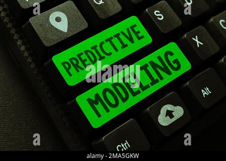 Conceptual caption Predictive Modeling. Business overview maintenance strategy driven by predictive analytics Stock Photo