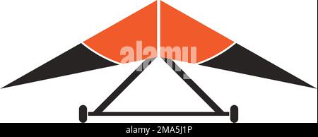 Hang gliding icon vector illustration logo template Stock Vector
