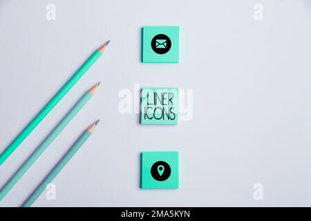 Handwriting text Liner Icons. Business idea use to improve visual interest and grab the user's attention Stock Photo