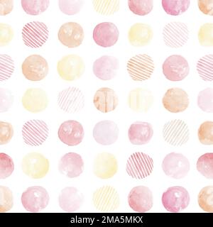 Pink watercolor circle patterned seamless background vector Stock Vector