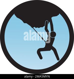 rock climbing icon vector illustration logo template Stock Vector