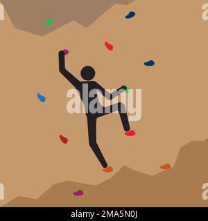 rock climbing icon vector illustration logo template Stock Vector