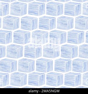 watercolor cubic seamless patterned background vector Stock Vector