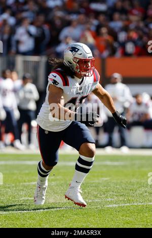 Sunday, September 26, 2021: New England Patriots linebacker Jahlani Tavai  (48) before the NFL football game between the New Orleans Saints and the New  England Patriots at Gillette Stadium, in Foxborough, Massachusetts.