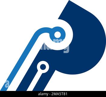 technology letter P logo. vector illustration template design. Stock Vector