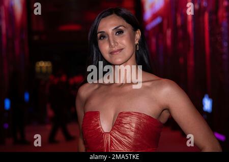 Narges Rashidi poses for photographers upon arrival for the premiere of